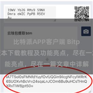 比特派APP客户端 Bitpie钱包最新版本下载教程及功能亮点，尽在一篇文章中详解