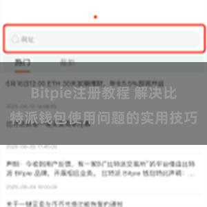 Bitpie注册教程 解决比特派钱包使用问题的实用技巧